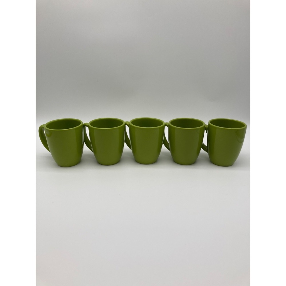 Corelle Coordinates Stoneware Coffee Mugs Set of 5 Olive Avocado Green